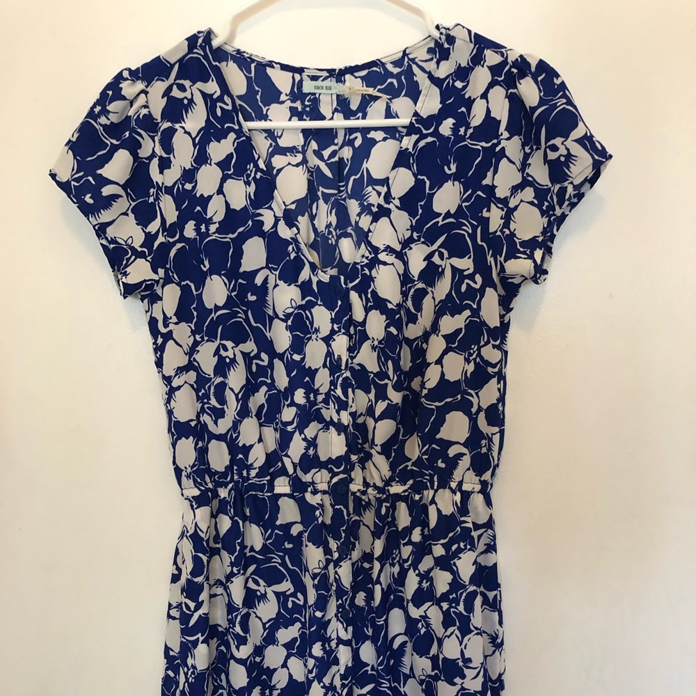 Blue and white floral dress